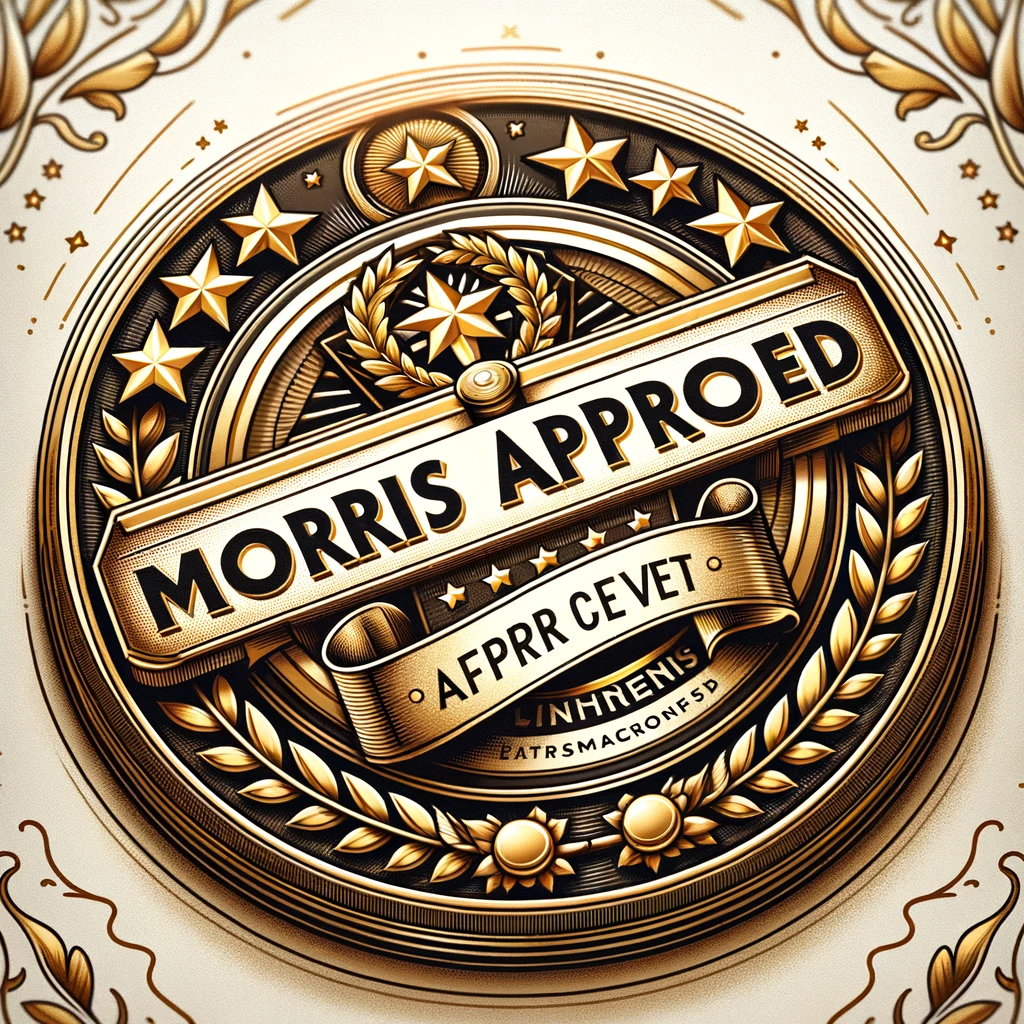 Morris Approved Certification Seal: Emblem of Excellence and Trust.